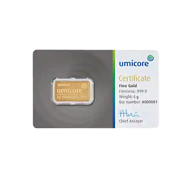 5 Gram Umicore Minted Gold Bar - Image 2