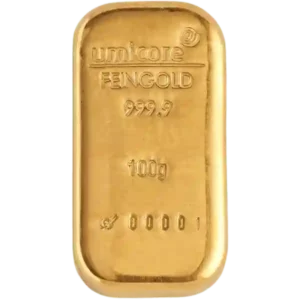 100 Gram Umicore Cast Gold Bar