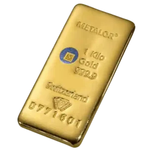1000 Gram 1KG Metalor Cast Gold Bar