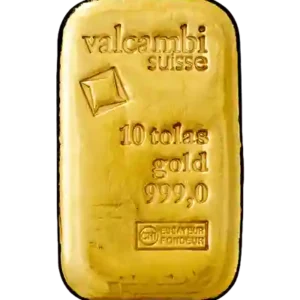 10 Tola Valcambi Cast Gold Bar