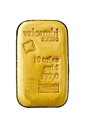 10 Tola Valcambi Cast Gold Bar