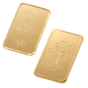 2 Gram Metalor Minted Gold Bar