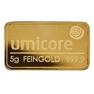 5 Gram Umicore Minted Gold Bar
