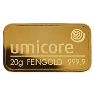 20 Gram Umicore Minted Gold Bar