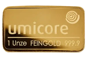 1 Ounce Umicore Minted Gold Bar