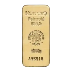 1000 Gram 1KG Heraeus Cast Gold Bar