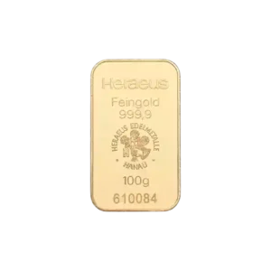 100 Gram Heraeus Minted Gold Bar