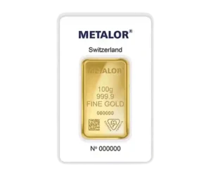 100 Gram Metalor Minted Gold Bar