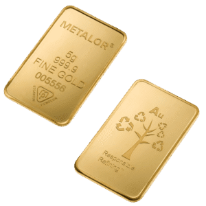 5 Gram Metalor Minted Gold Bar