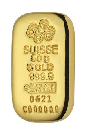 50 Gram PAMP Cast Gold Bar