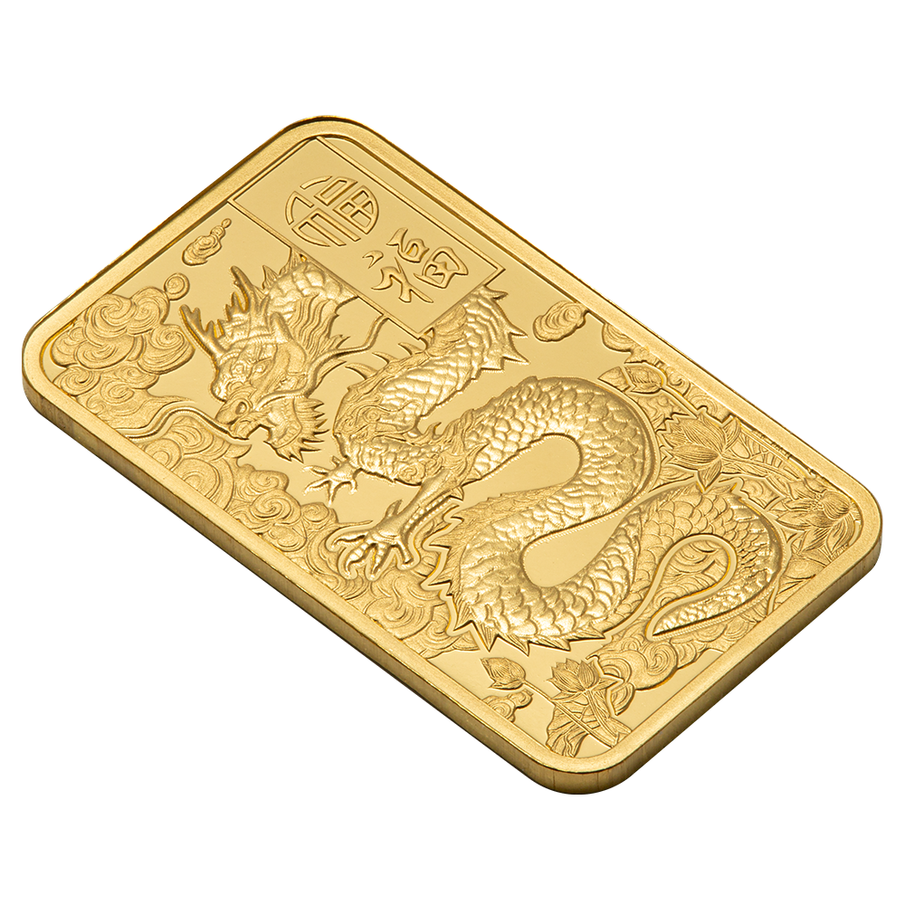 5 Gram PAMP Good Luck Yellow Dragon Pure Gold Bar - Image 3