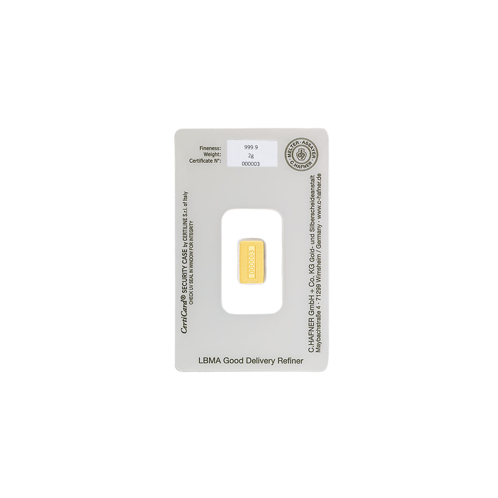 2 Gram C.Hafner Minted Gold Bar - Image 3