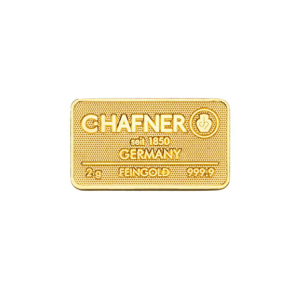 2 Gram C.Hafner Minted Gold Bar