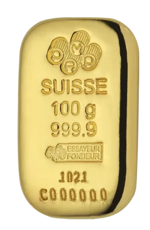 100 Gram PAMP Cast Gold Bar