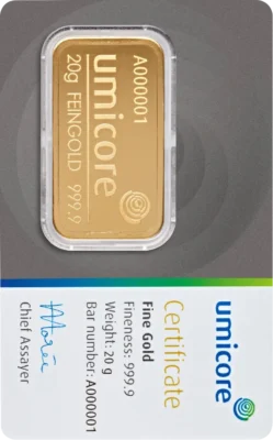 Umicore Gold Bar Left