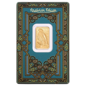 5 Gram PAMP Arabian Falcon Pure Gold Bar with Pendant Frame